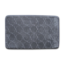 Embossed flannel solid color foam mat anti-slip floor mat PVC microfibre bath mat